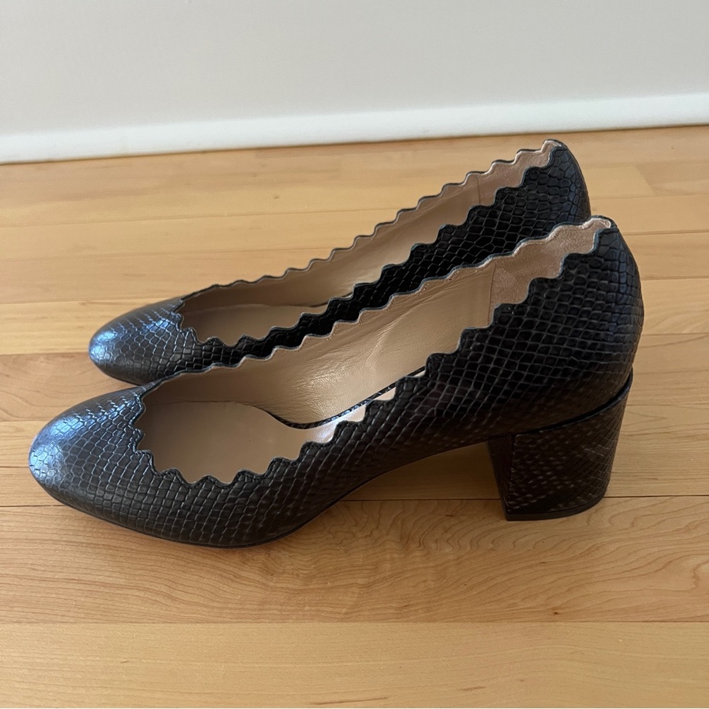 New! Chloé Snakeskin Scalloped Women Shoes
